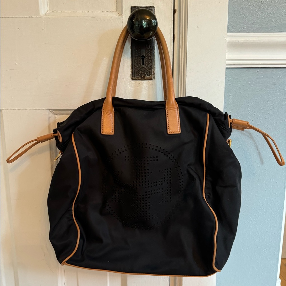 TORY BURCH - Black & Tan Work Shoulder Bag